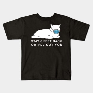 Social Distancing Kitty w/mask Kids T-Shirt